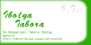 ibolya tabora business card
